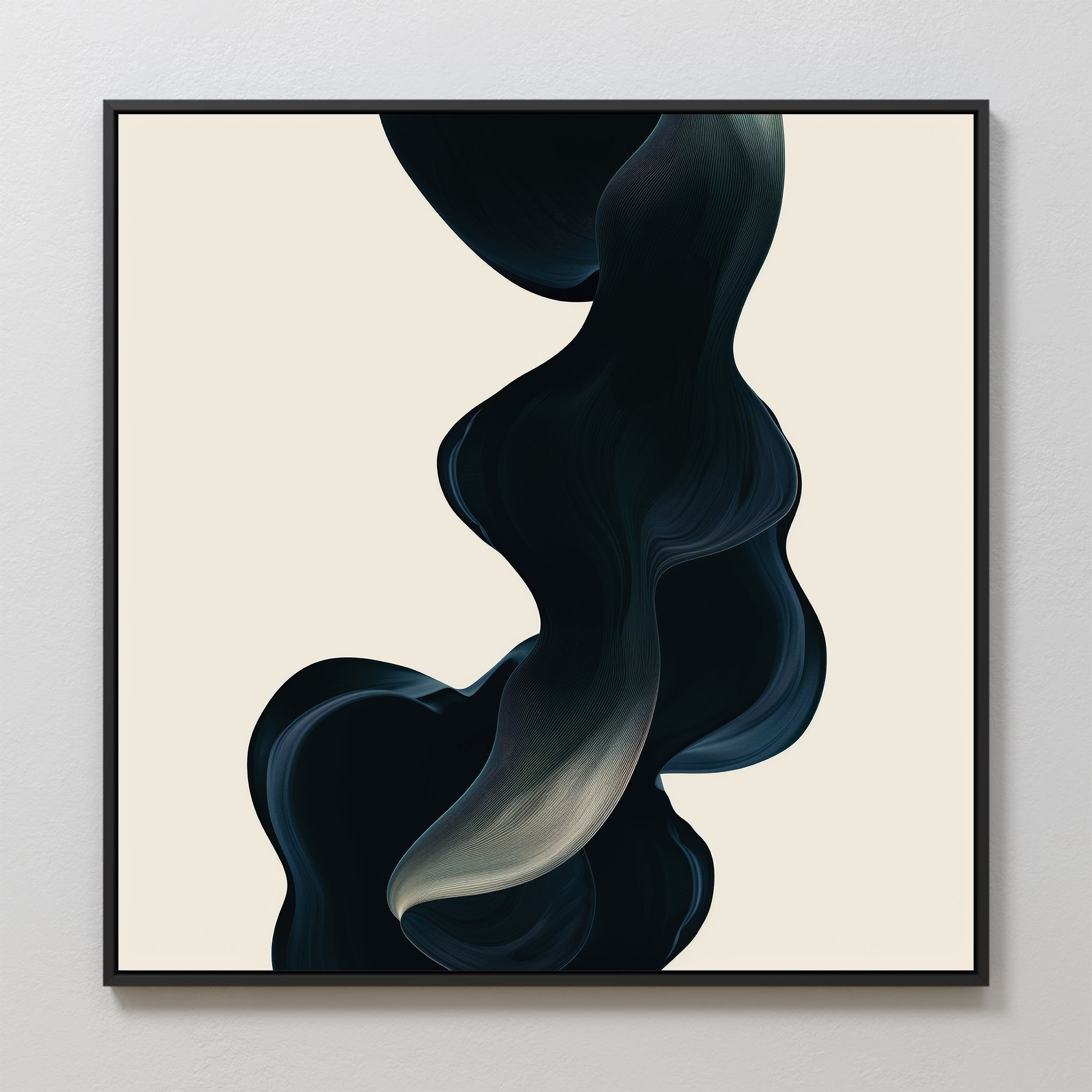 Midnight Tide Whispers – blue abstract canvas wall art print by Aspire Prints