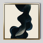 Midnight Tide Whispers – blue abstract canvas wall art print by Aspire Prints