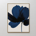 Midnight Petal Hush – blue botanical canvas wall art print by Aspire Prints