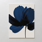 Midnight Petal Hush – blue botanical canvas wall art print by Aspire Prints