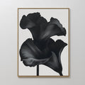 Midnight Petal Whisper – black botanical canvas wall art print by Aspire Prints
