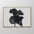 Whispers in Black Bloom – black and white botanical canvas wall art print by Aspire Prints