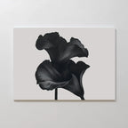Whispers in Black Bloom – black and white botanical canvas wall art print by Aspire Prints