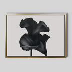Whispers in Black Bloom – black and white botanical canvas wall art print by Aspire Prints