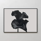 Whispers in Black Bloom – black and white botanical canvas wall art print by Aspire Prints