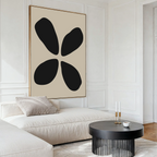 Whispered Bloom in Noir – black and white botanical canvas wall art print by Aspire Prints