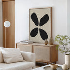 Whispered Bloom in Noir – black and white botanical canvas wall art print by Aspire Prints