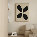 Whispered Bloom in Noir – black and white botanical canvas wall art print by Aspire Prints