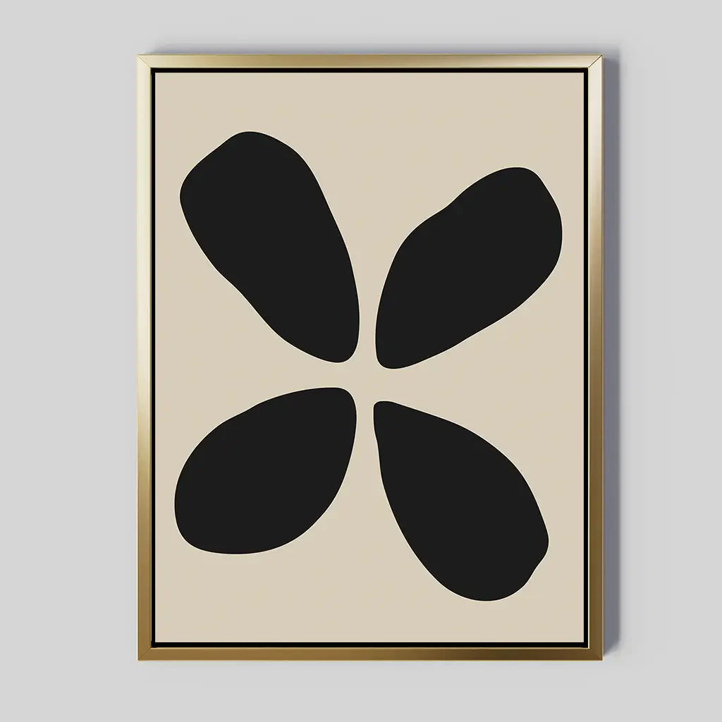 Whispered Bloom in Noir – black and white botanical canvas wall art print by Aspire Prints