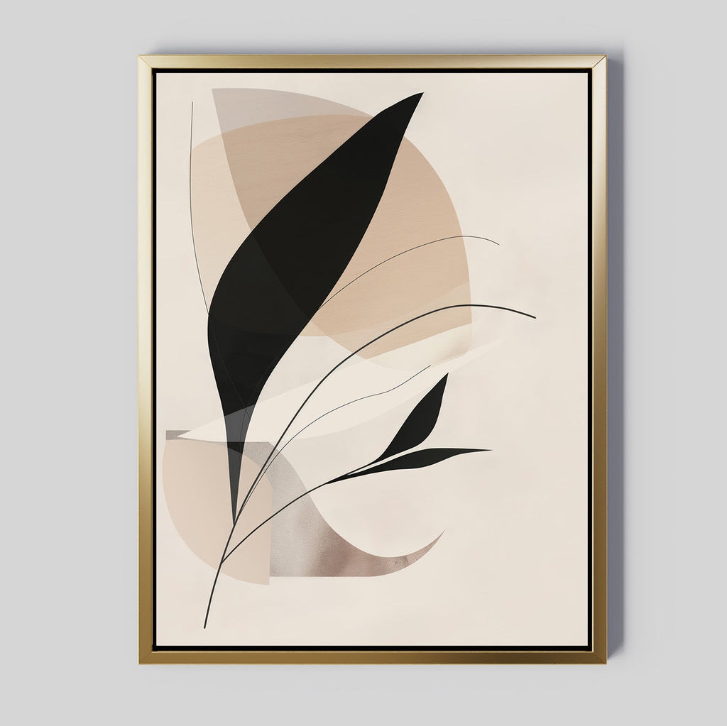 Whispers in Obsidian – black and white botanical canvas wall art print by Aspire Prints