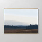 Whispering Pines at Dawn – blue vintage canvas wall art print by Aspire Prints
