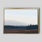 Whispering Pines at Dawn – blue vintage canvas wall art print by Aspire Prints