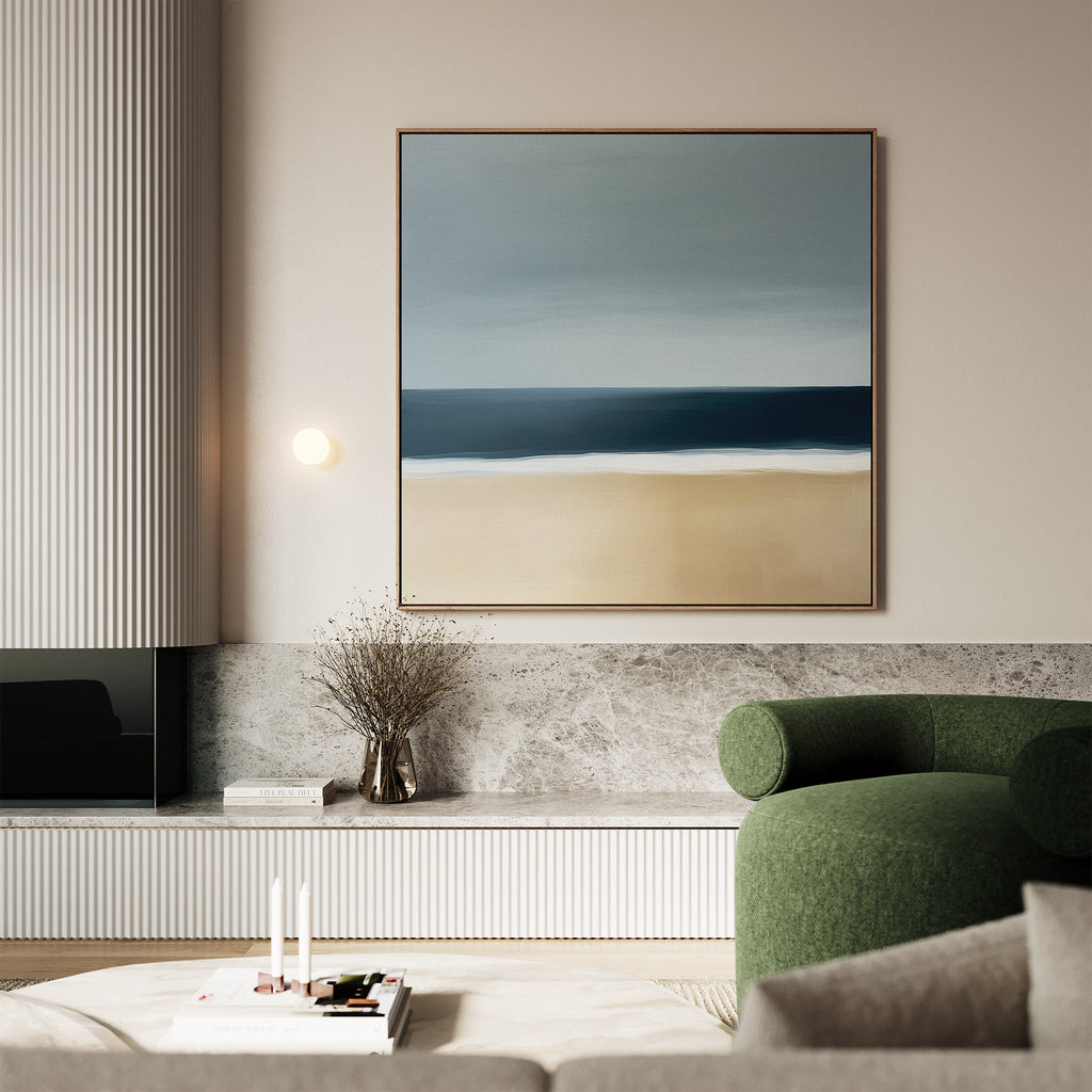 Where the Tide Breathes – blue coastal canvas wall art print by Aspire Prints