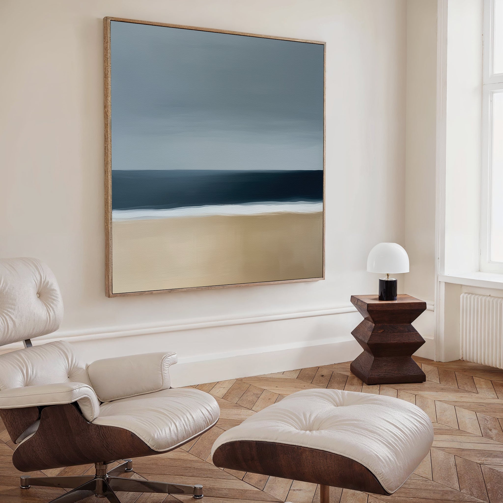 Where the Tide Breathes – blue coastal canvas wall art print by Aspire Prints