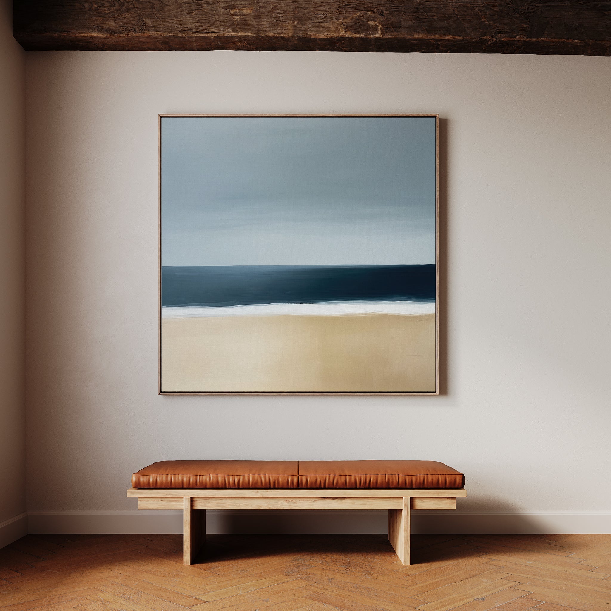 Where the Tide Breathes – blue coastal canvas wall art print by Aspire Prints