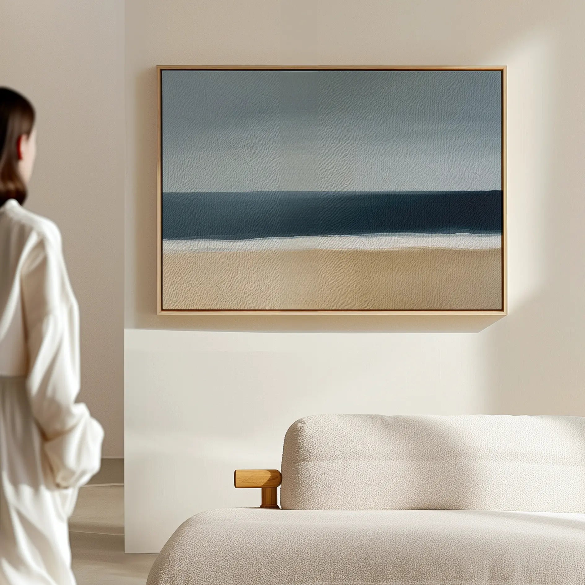Where the Tide Whispers – blue coastal canvas wall art print by Aspire Prints