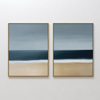 Where the Tide Meets Sand – Set of 2 Canvas Prints set of 2 – neutral-toned coastal canvas wall art by Aspire Prints