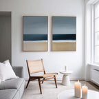 Where the Tide Meets Sand – Set of 2 Canvas Prints set of 2 – neutral-toned coastal canvas wall art by Aspire Prints