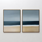 Where the Tide Meets Sand – Set of 2 Canvas Prints set of 2 – neutral-toned coastal canvas wall art by Aspire Prints