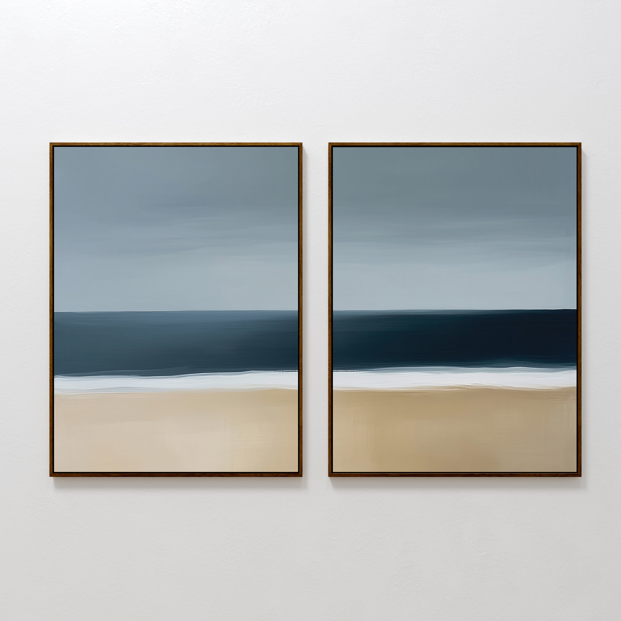 Where the Tide Meets Sand – Set of 2 Canvas Prints set of 2 – neutral-toned coastal canvas wall art by Aspire Prints