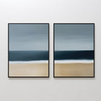 Where the Tide Meets Sand – Set of 2 Canvas Prints set of 2 – neutral-toned coastal canvas wall art by Aspire Prints