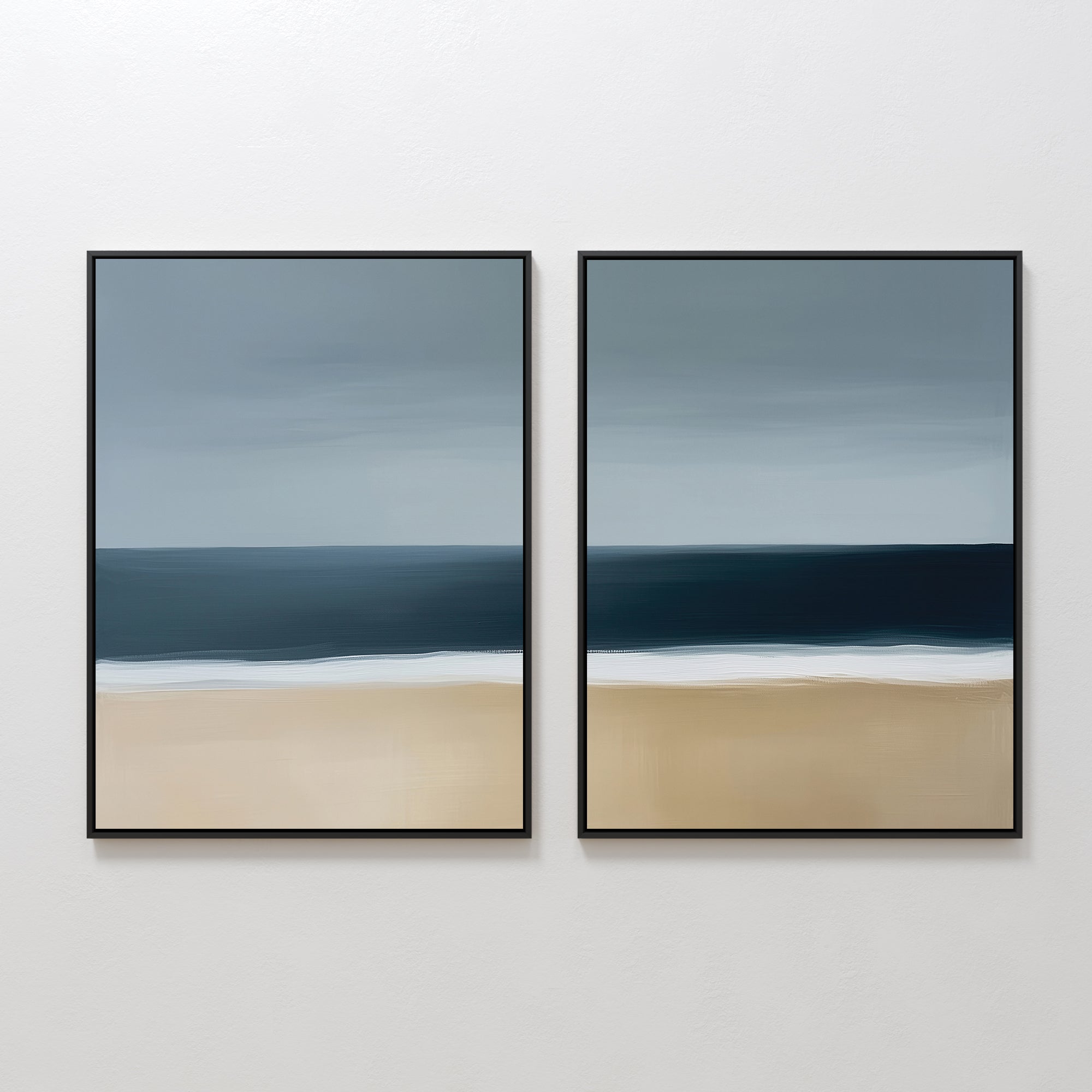 Where the Tide Meets Sand – Set of 2 Canvas Prints set of 2 – neutral-toned coastal canvas wall art by Aspire Prints