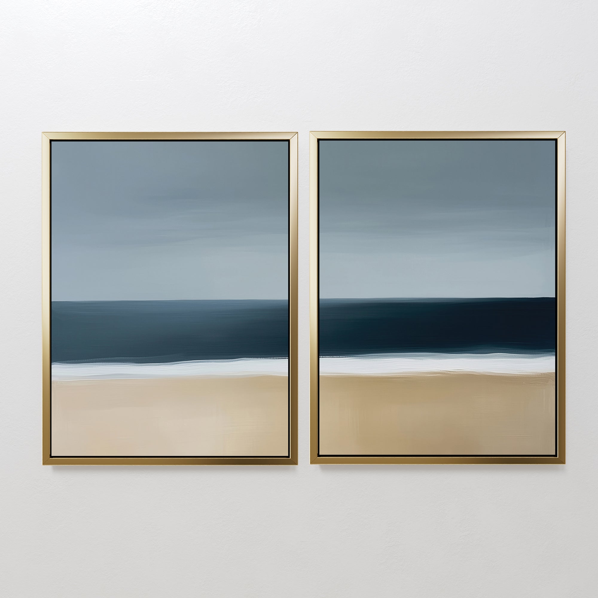 Where the Tide Meets Sand – Set of 2 Canvas Prints set of 2 – neutral-toned coastal canvas wall art by Aspire Prints