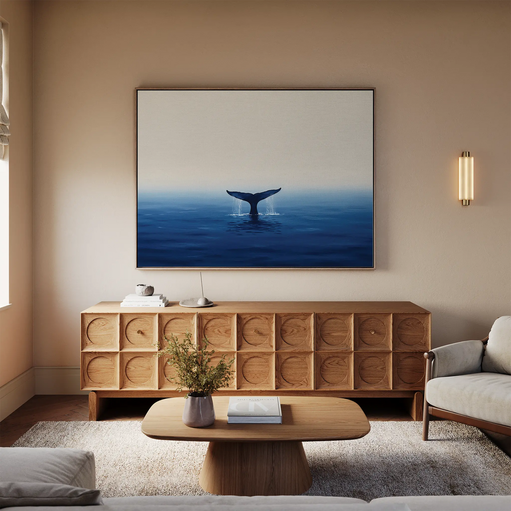 Leviathan's Lullaby – blue botanical canvas wall art print by Aspire Prints