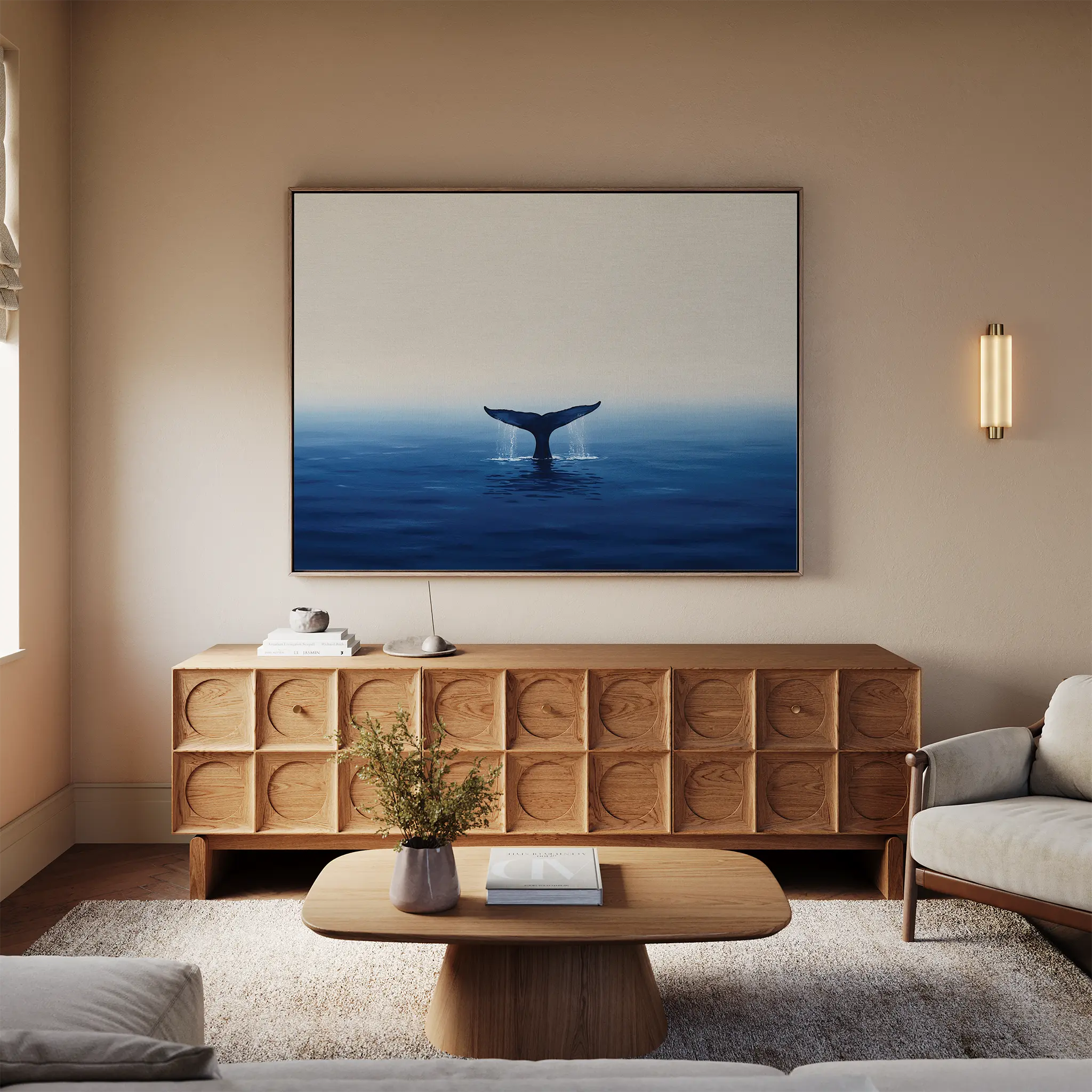 Leviathan's Lullaby – blue botanical canvas wall art print by Aspire Prints