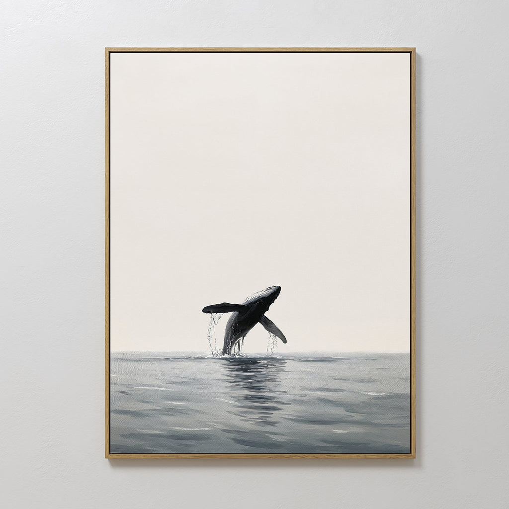 Whisper of the Deep – neutral-toned wildlife canvas wall art print by Aspire Prints