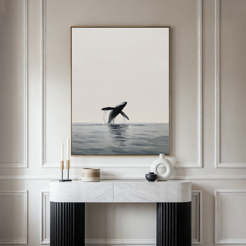 Whisper of the Deep – neutral-toned wildlife canvas wall art print by Aspire Prints