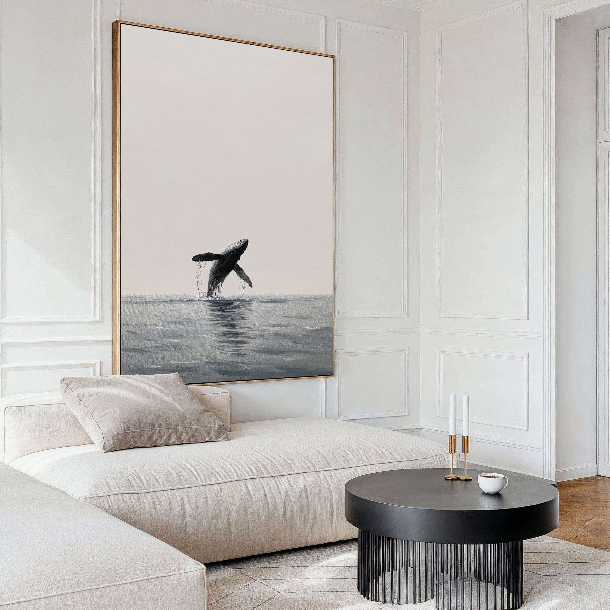 Whisper of the Deep – neutral-toned wildlife canvas wall art print by Aspire Prints