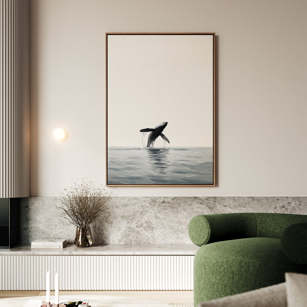 Whisper of the Deep – neutral-toned wildlife canvas wall art print by Aspire Prints