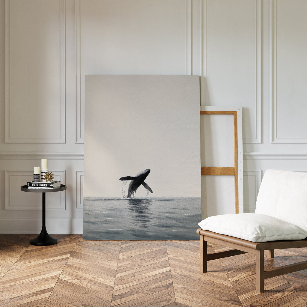 Whisper of the Deep – neutral-toned wildlife canvas wall art print by Aspire Prints