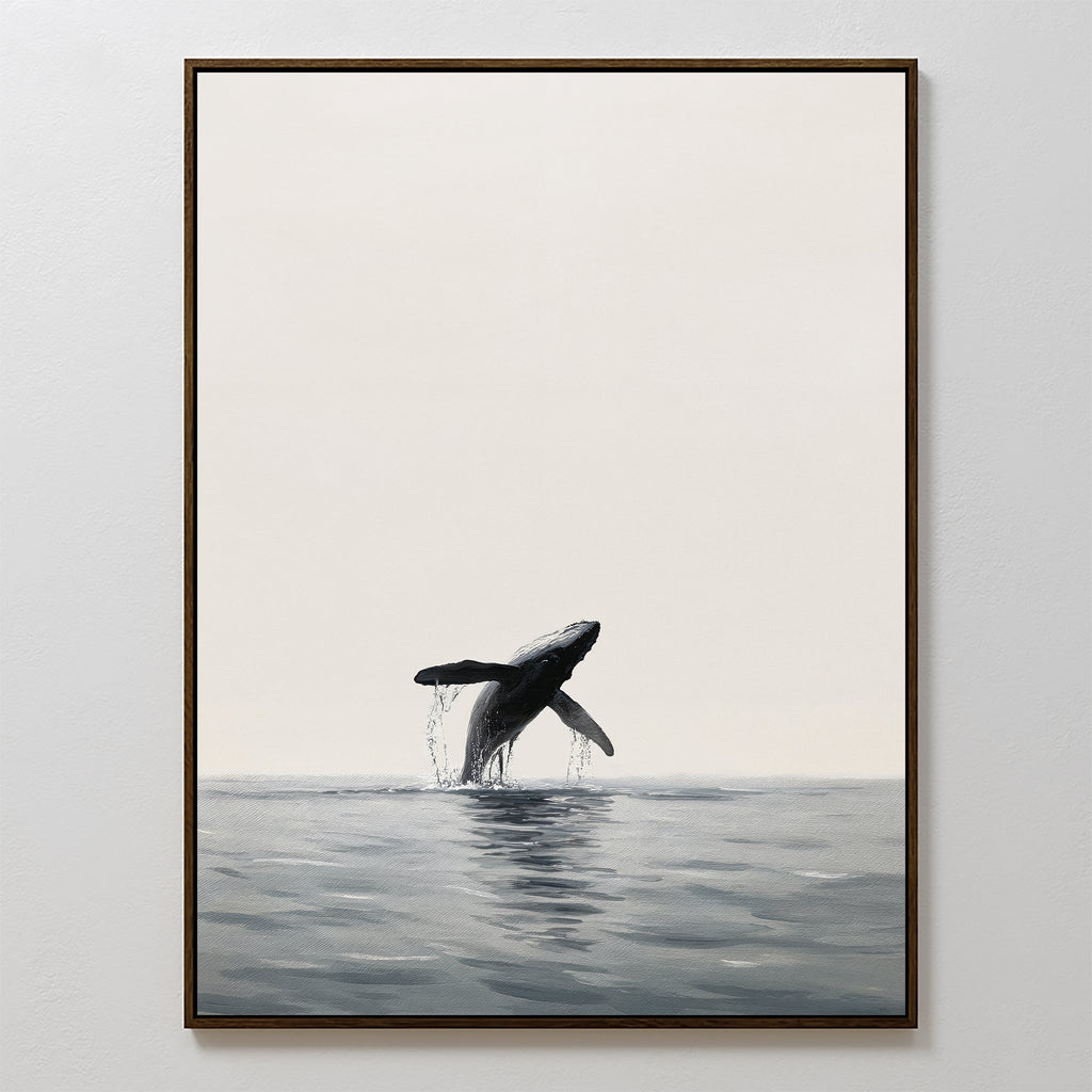 Whisper of the Deep – neutral-toned wildlife canvas wall art print by Aspire Prints