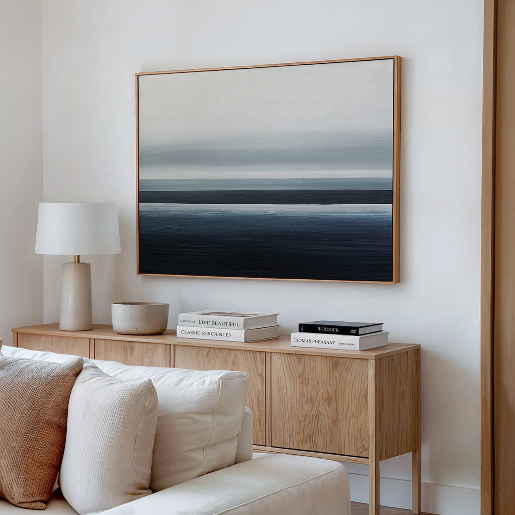 Whispering Tides – blue coastal canvas wall art print by Aspire Prints