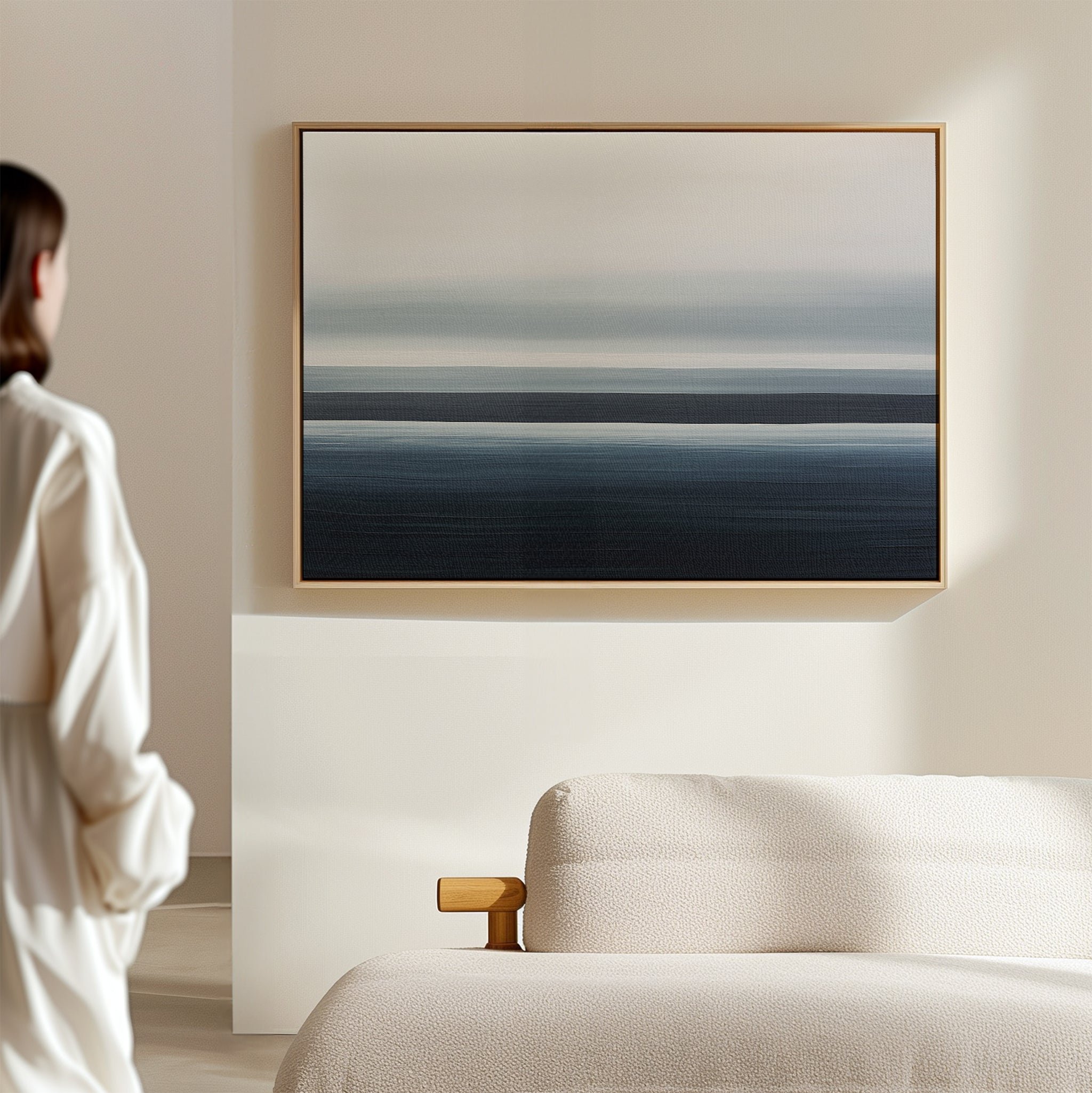 Whispering Tides – blue coastal canvas wall art print by Aspire Prints
