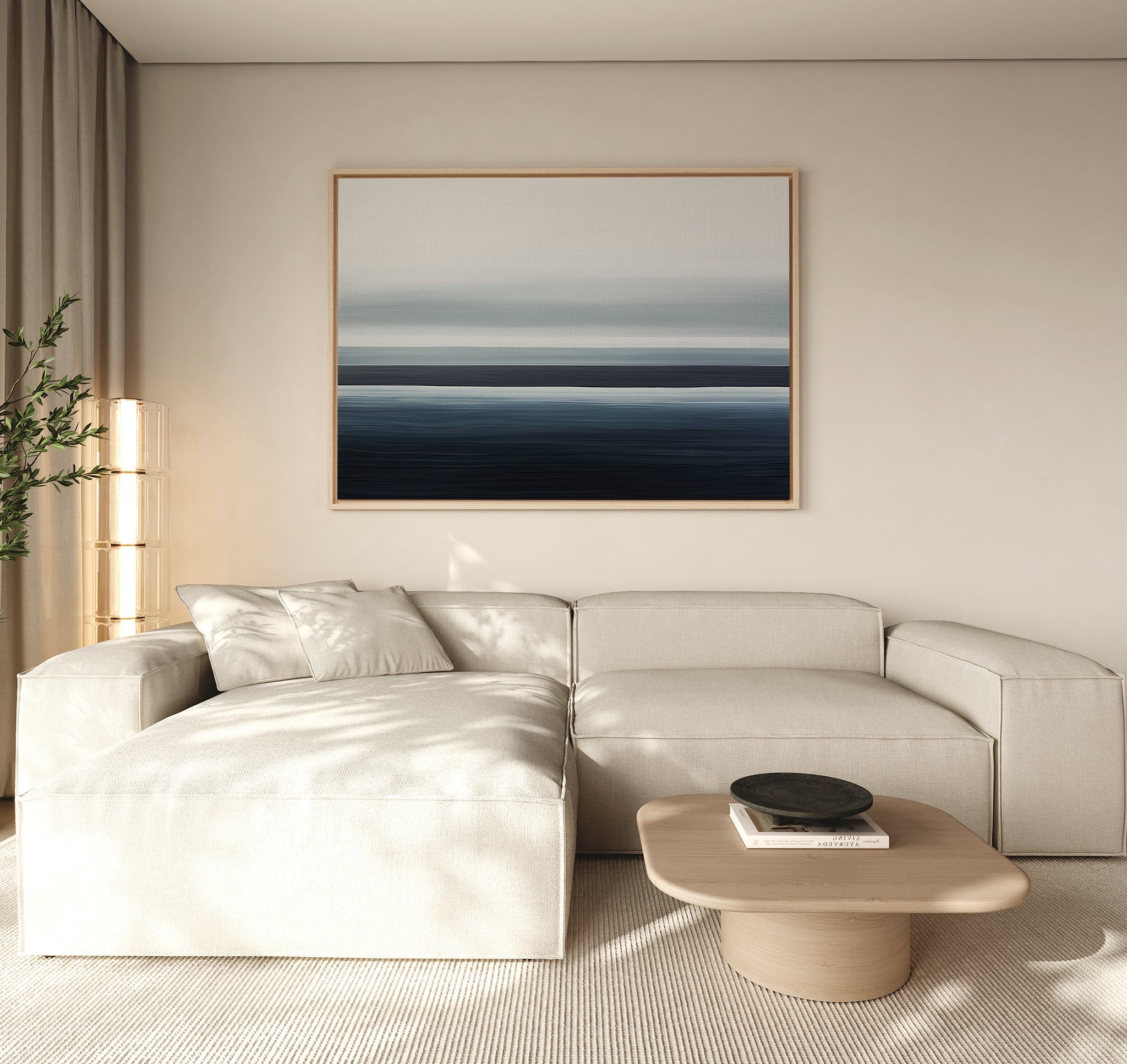 Whispering Tides – blue coastal canvas wall art print by Aspire Prints