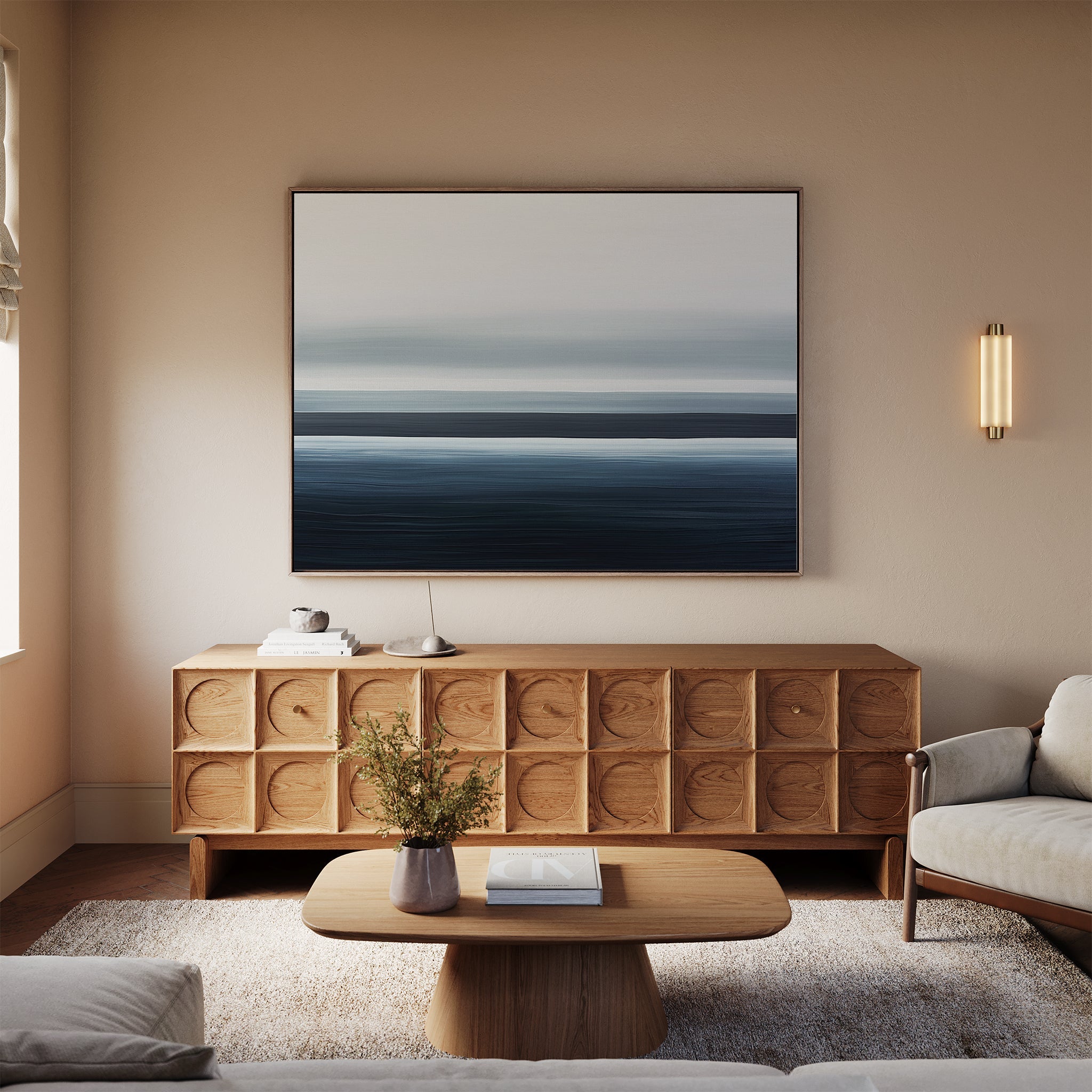 Whispering Tides – blue coastal canvas wall art print by Aspire Prints