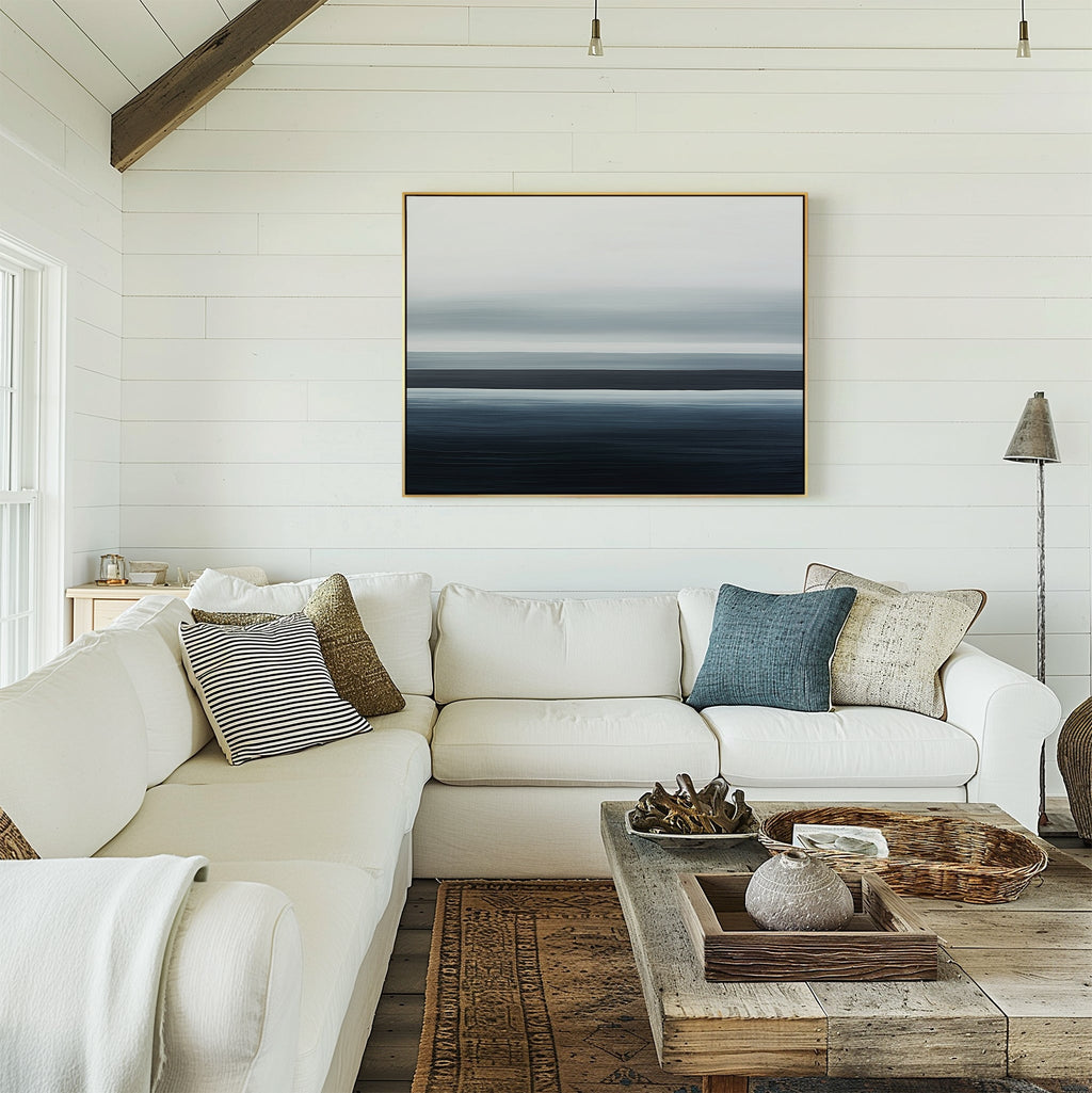 Whispering Tides – blue coastal canvas wall art print by Aspire Prints