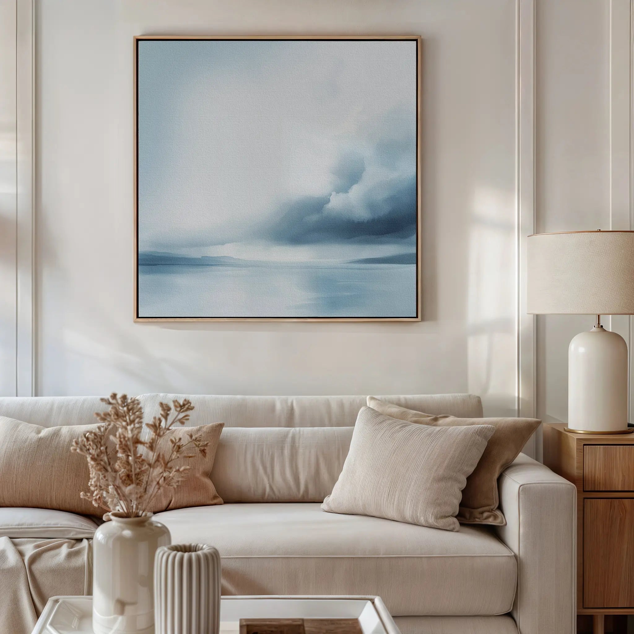 Whispers of the Tide – blue coastal canvas wall art print by Aspire Prints