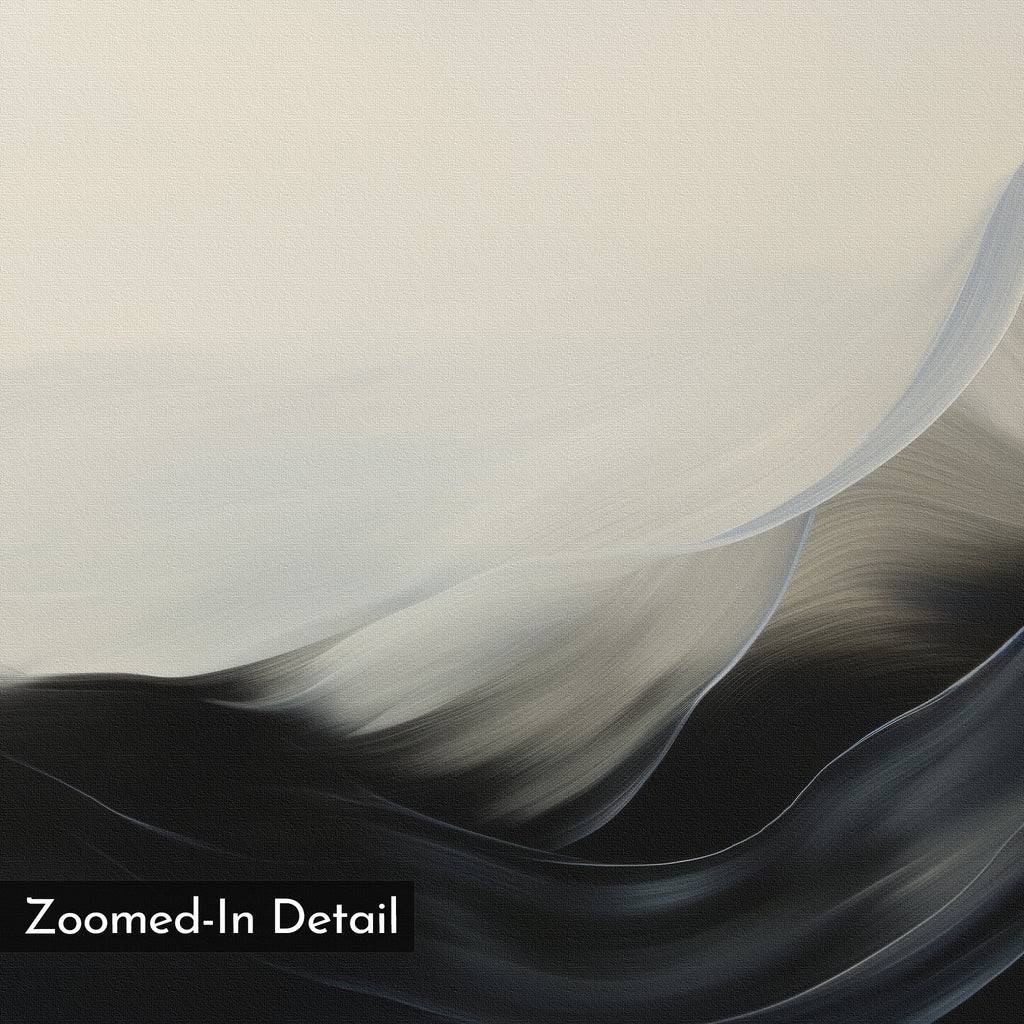 Tides of Whisper – black and white abstract canvas wall art print by Aspire Prints