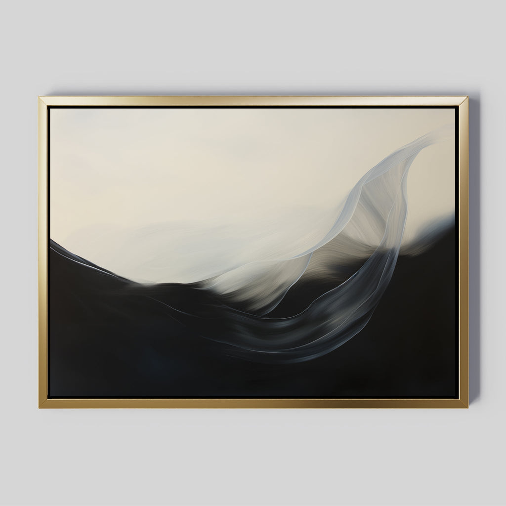 Tides of Whisper – black and white abstract canvas wall art print by Aspire Prints