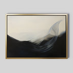 Tides of Whisper – black and white abstract canvas wall art print by Aspire Prints