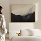 Tides of Whisper – black and white abstract canvas wall art print by Aspire Prints
