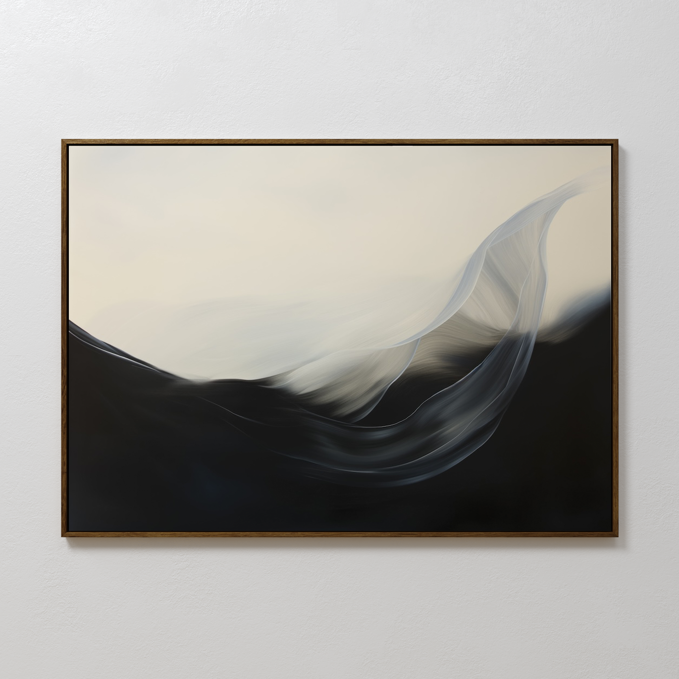 Tides of Whisper – black and white abstract canvas wall art print by Aspire Prints