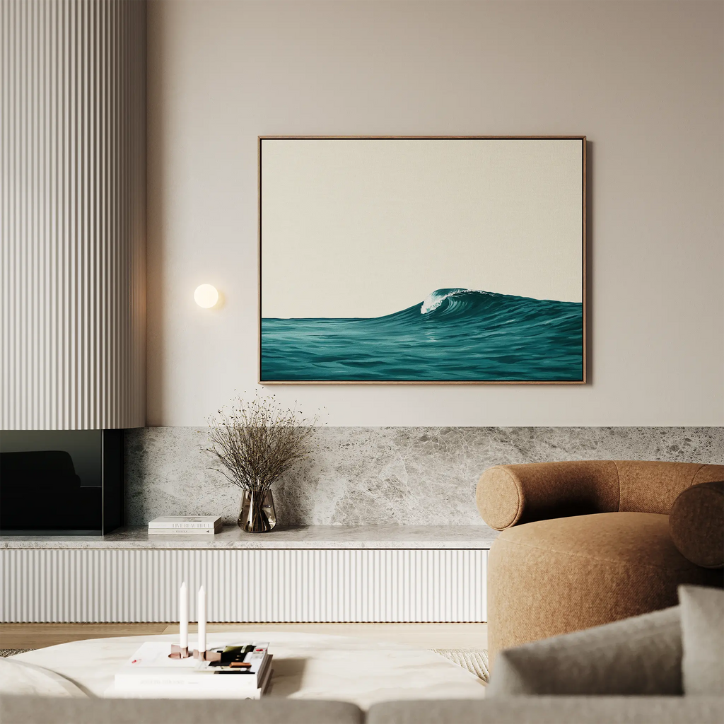 Whispering Tides – blue coastal canvas wall art print by Aspire Prints