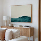 Whispering Tides – blue coastal canvas wall art print by Aspire Prints