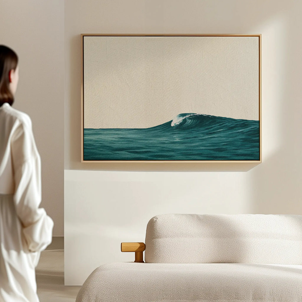 Whispering Tides – blue coastal canvas wall art print by Aspire Prints