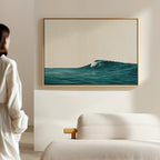 Whispering Tides – blue coastal canvas wall art print by Aspire Prints